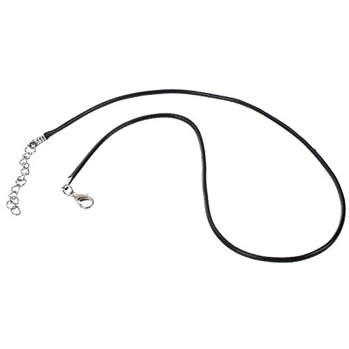 SODIAL(R) 30 X Cordon de cuero Colgante de collar Cadena de collar 2 mm + Corchete