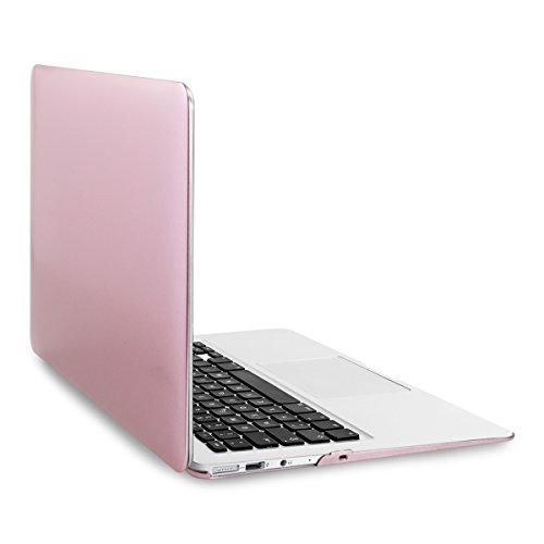 kwmobile Hardcase Laptop Hülle für Apple MacBook Air 13" (ab Mitte 2011) - Metallic Pink dünne gummierte Schutzhülle Cover Case Tasche
