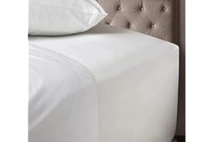 noah's Linen Extra Deep Fitted Sheet Super King Size White 100% Cotton 200 Thread Count 200 TC 40cm/16 Inches