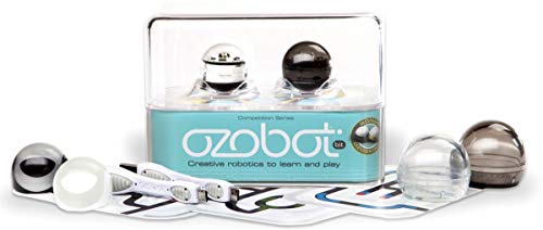 Ozobot- 2.0 Robot bit Doble Negro, Color Blanco, 9013896 (OZO-020102-0102)