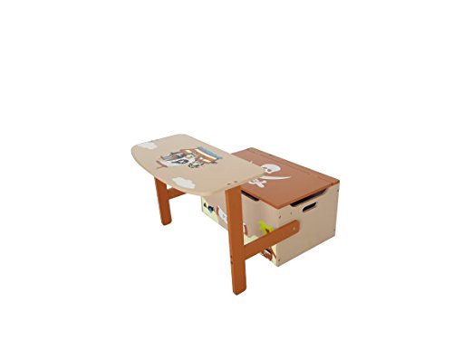 Bebe Style Verwandelbare Spielzeugkiste + Tischbank + Stuhl – Holzkiste Aufbewahrung - 7