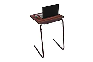 TABLE MAGIC Laptop Table, Polypropylene, Wooden Color, 6 Height Home and Study Use