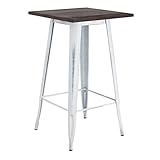 Material: Acero SKLUM Mesa Alta LIX Vintage Madera Blanco - (Elige Color)