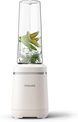 Philips Eco Conscious Edition Frullatore serie 5000, Tecnologia ProBlend, App HomeID, Lama estraibile, Bicchiere Tritan™ Renew da 600 ml, Plastica bio, Opaca Bianca (HR2500/00)