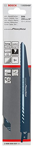 Bosch Pro Säbelsägeblatt Endurance für Heavy Metal zum Sägen in Metall, S 1025 HBF, 5 Stück - 2