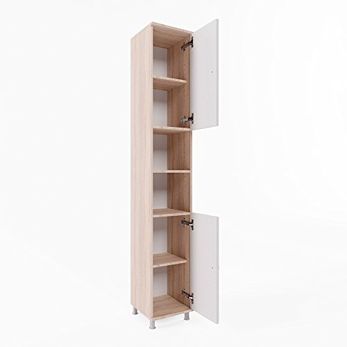 Badschrank FYNN 190 cm Eiche Sonoma - Badezimmerschrank Hochschrank Badmöbel Badregal