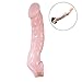 WEE Y Kondom Extender mit Cock Ring, Soft Penis Extender Vergrößerer Hülle Kondom Sexuelle Verzögerung Ejakulation Erektion Verbesserung Verbesserung der Ausdauer Bigger Härter Länger Penis Sexspielzeug für Männer (Fleisch)