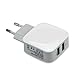 Produktbild Ladegerät Adapter 2.1A 2 in 1 Port USB EU Stecker EU Universal 2 Port USB Wand Home Travel, Zubehör Wandladegerät mit intelligenter Technologie für iPhone 8 / 8S 7 / 7Plus / 6 / 6Plus / 5S / 5 / 4S, iPad Air, iPad Mini , Galaxy S8 / S7 / S7Edge / S6 / S6Edge / S5 / S4 / S3, Touch3 / 4, Kameras, MP5 / MP4, andere Handys und Tabletten