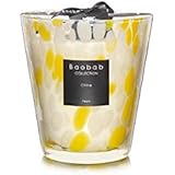 Baobab max16py Pearls Citrine Vela, Vela cera, 16 x 10 x 16 cm