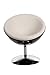 Produktbild Casa Padrino Designer Drehsessel, Schwarz-Hochglanz/Weiß Lounge Sessel - Moderner Stuhl