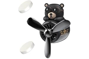 Eteslot Auto Lufterfrischer Cartoon Bär Pilot Automobil Luftauslass Ventilator Kreative Auto Parfü Dekoration, Auto Duft Diffusor, Kreative Geschenke für Frauen Mann (mit 2 Dufttabletten)