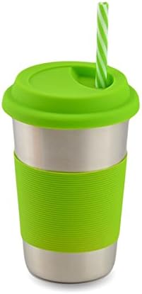 OBR 12oz Single Wall Stainless Steel Cup with Silicone Lids and Sleeves for Water Coffee Milk