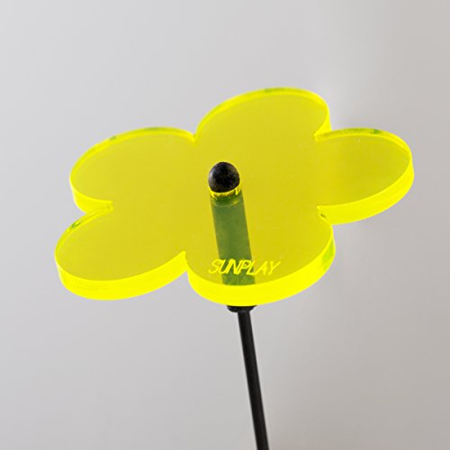 SUNPLAY „Sonnenfänger-Blumen“ in GELB, 5 Stück zu je 5 cm Durchmesser im Set + 35 cm Schwingstäbe - 3