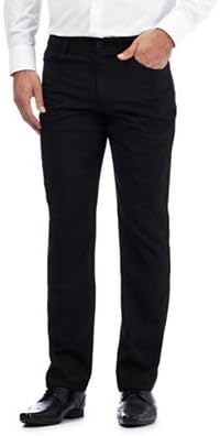The Collection Men Black Flat Front Tailored Trousers 36S