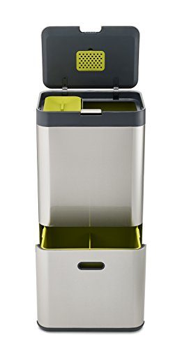 Joseph Joseph 30022 Totem Abfall-und Recycling-Systemeinheit, 60 L, Metall, 40 x 30 x 80 cm, edelstahl - 3
