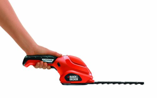 Black+Decker 3.6V Li-Ion Akku Strauchschere GSL300, Schwertlänge 15cm, Akkulaufzeit ca. 50min, Softgriff, Einschaltsperre, Ladeanzeige, Ladestation und Ladekabel enthalten, schwarz orange - 2
