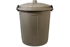 COSE DA CASA Bidone contenitore coperchio con chiusura antirandagismo 21lt pattumiera casa cucina giardinaggio raccolta differenziata antiodori (TORTORA)