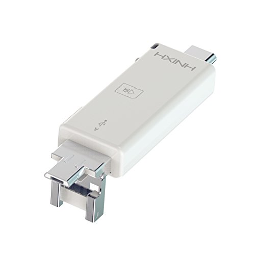HXINH 3-in-1 Kartenleser OTG Adapter mit Type-C, USB 2.0, Micro USB DFP, UFP Unterstützen TF SD Karte, Weiß - 3