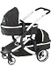 iSafe Tandem Pram me&you - Black (Black) + All Raincovers