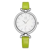 SSQ-CXO Quarzuhr der Frauen, Art- und Weiseeinfachen Entwurfs-Diamant-Dekorative Runde Legierungs-Vorwahlknopf-Qualitäts-Lederband-Edelstahl-Untere Abdeckung-Wasserdichte Uhr