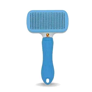 Foodie Puppies Pet Grooming & Cleaning Slicker Brush for Dogs & Cats | Self Clean Brush for Shedding | Gently Removes Loose Undercoat, Mats and Tangled (Rectangular, Medium)