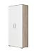 Produktbild Drehtürenschrank / Kleiderschrank Savai 01, Farbe: Eiche / Weiß - Abmessungen: 197 x 80 x 51 cm (H x B x T)