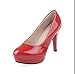Produktbild DECJ Damenschuhe 10 cm Rundkopf High Heels Feine Fersen Sexy Mode Wasserdicht Weiß/Rot/Schwarz/Aprikosenfarbe,Red,34