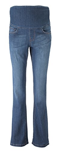 Mama Jeanius maternity jeans: Denim band, Mid denim, boot leg, UK sizes 8 - 16, petite/regular/ long leg