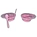 Sharebear Baby Suction Bowl with Built in Spoon Holder on Top of Lid. Set of 2 Either Blue or Pink. FDA Approved, BPA Free, Dishwasher Safe, Shatterproof and Spillproof. (Pink)