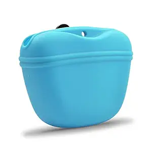 AUDWUD- Silicone Dog Treat Pouch - Clip on Portable Training Container ?�� Convenient Magnetic Buckle Closing and Waist Clip - 100% Certified Food Grade Silicone & BPA Free