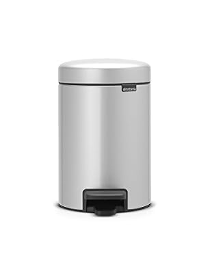 Brabantia 113260 Poubelle à Pédale Newicon avec Seau en Plastique, 3 L - Gris Métallique