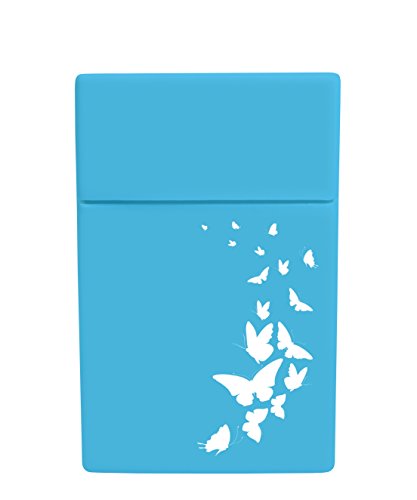 Zigarettenbox – Zigarettenetui – „Butterflies“ Zigarettenhülle aus Silikon [Smokingbox] – passend für Zigarettenschachtel in Standardgröße - 2