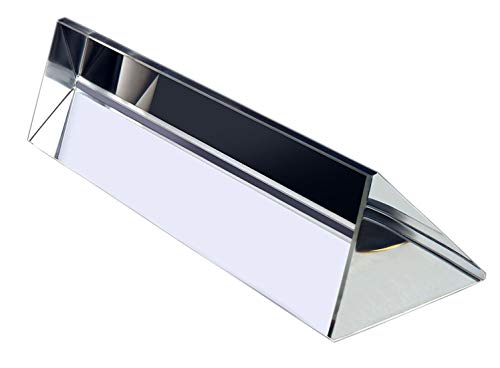 Samyo cristal óptico Prisma Triangular Triple Prisma para enseñanza física Espectro de luz óptica Kits 5,9 pulgadas/150 mm