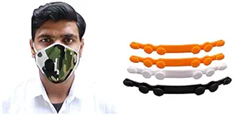 Casago O2 ORWM01 Woven Face Mask with Breathing Valve Unisex Nose Mouth Cover for Men & Woman (1 PC) With 5 PCS Adjustable Mask Strap Extender Hook