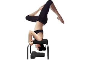 ‎SHIOUCY SHIOUCY Roter Yoga-Kopfstand-Bank, Yoga-Inversionstrainer für Familie, Fitnessstudio, PU-Stahlrohr, umgekehrte Werkbank (schwarz)