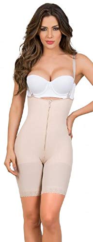 MARIAE Gaine Femme Amincissante Ventre Plat Spécifique Post-opératoire Post-Partum Haute Compression sans Push-up pour Les Fesses généreuses Shapewear Fajas Colombianas 9107 (M, Beige)