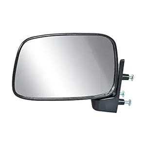 UNO MINDA RV-13004L Shatterproof Glass Rear View Mirror (Black)- Left Hand Side for Maruti 800 (Type-2)