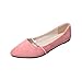 Produktbild Stiefel Damen Flachschuhe Sonnena Solid Farbe Wildleder Flat Heel Pearl Flache Ferse Spitz Casual Shoes Flock/Solid/Außen/Flat mit/Basic/Spitze Zehe/Gummi/Freizeit (40.5, Sexy Rosa)