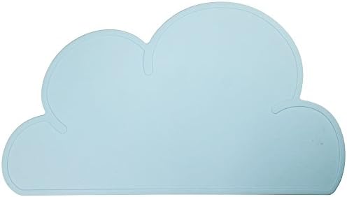 Silicone Waterproof Placemat For Kids,Heat Resistant Table Mat Cloud Shaped, Blue