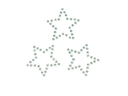 Aufnäher / Bügelbild - 3 Sterne Strass- silber - 5,8x5,7cm - Patch Aufbügler Applikationen zum aufbügeln Applikation Patches Flicken