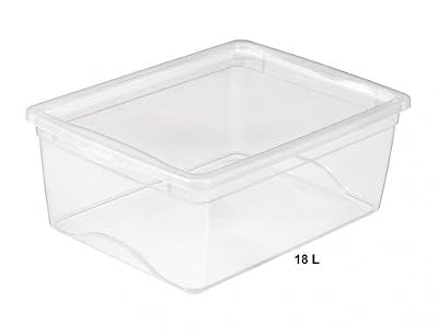 Sunware BOITE de rangement plastique transparente 171x410x332 mm couleur transparente (Omega clear box 18L)