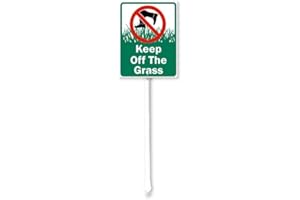 Geroclonup Cartello "Please Keep off Grass Do Not Walk on Grass Sign Lawn with Stake Outdoor Aluminium Yard Sign Rustproof Aluminum Metal Sign Resistente allo sbiadimento Decorazione per prato per