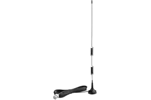TREADALT-TEC VHF UHF Ham Radio Police Scanner Amateur Mobile Antenna Magnetic Base BNC Male Antenna Compatible with Uniden Bearcat Whistler Radio Shack Police Scanner Ham