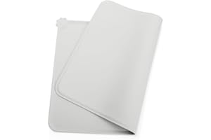 Meow&Woof Premium-Silikon-Hundefuttermatte rutschfeste wasserdichte Napfunterlage Hund Katzen 48x30cm Haustier-Tischset für Futter Wasser Hundenapf Unterlage Napfunterlageverhindert Verschütten-Grau