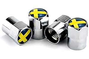 Goliton Bandiera britannica Mini Metal Car valvola della gomma della valvola del pneumatico dell'ugello tappi (bandiera svedese)