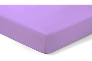 Amigozone Extra Deep 16"(40cm) Non Iron Percale Pollycotton Fitted Sheets (King, Lilac)