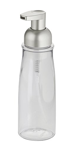 mDesign Seifenspender wiederbefüllbar – durchsichtiger Pumpseifenspender bzw. Schaumspender mit 325 ml Fassungsvermögen – durchsichtig/satiniert - 3