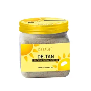 DR.RASHEL De-Tan Scrub For Face & Body (380 Ml) | Revitalizing Tan Removal Scrub | Cleanser Scrub For Deep Exfoliation | Dead Skin Remover Scrub | Blackhead Remover Scrub | Skin Brightening Lightening
