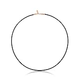 joyeria infantil oro Largo: 40 cm Gargantilla TOUS Chokers de Cuero en color negro de 0,2 cm con cierres en plata vermeil rosa