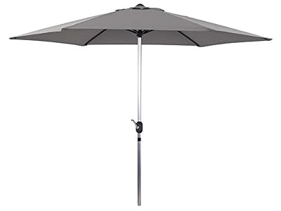 Viva Green 68247 Sol Parasol Jardin Droit Rond Aluminium Gris Diamètre 3 m